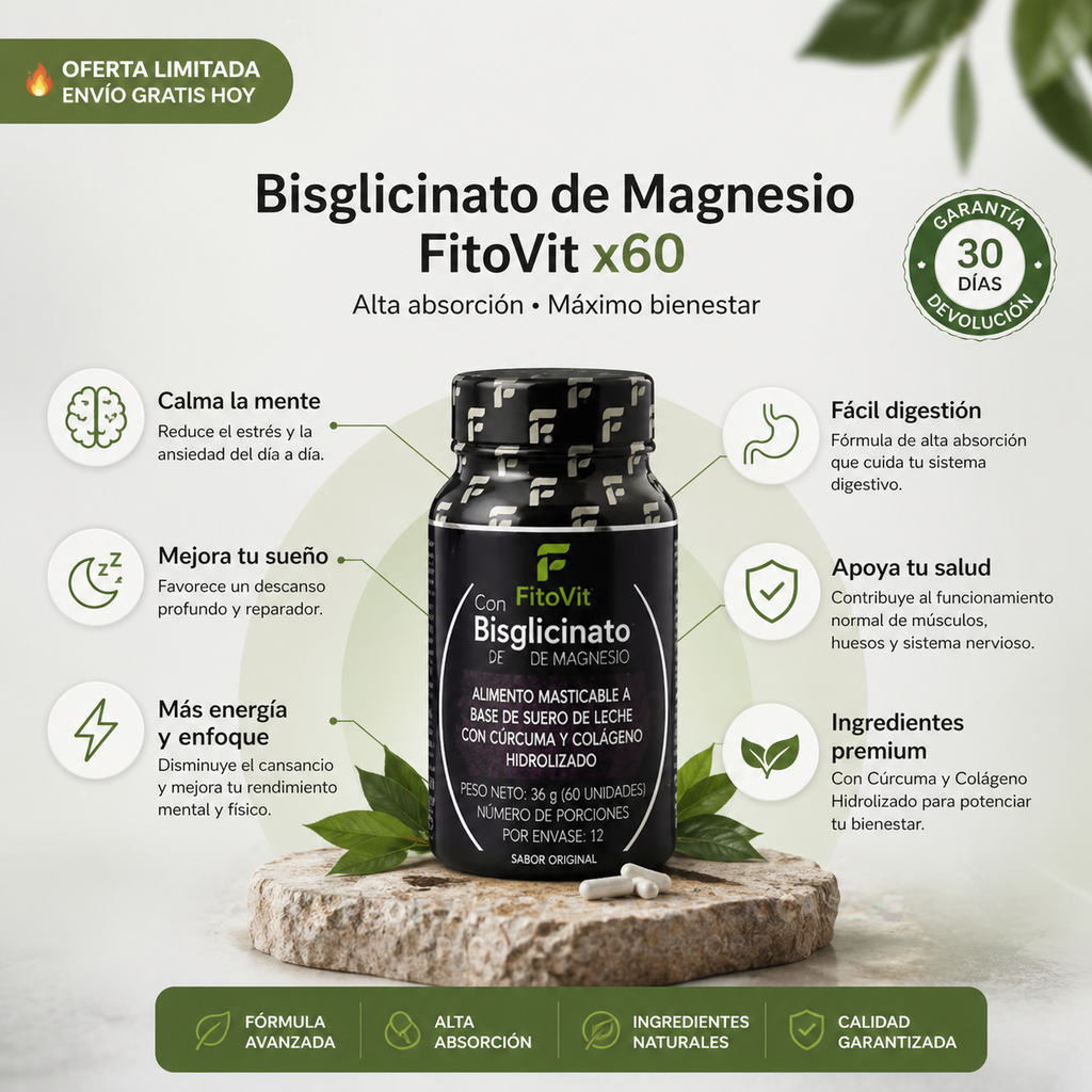 Bisglicinato de Magnesio FitoVit x60 | 1 Frasco