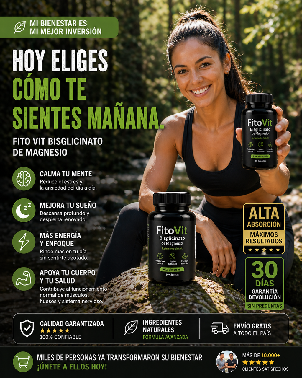 Bisglicinato de Magnesio FitoVit | 2 Frascos + Envío GRATIS 🔥