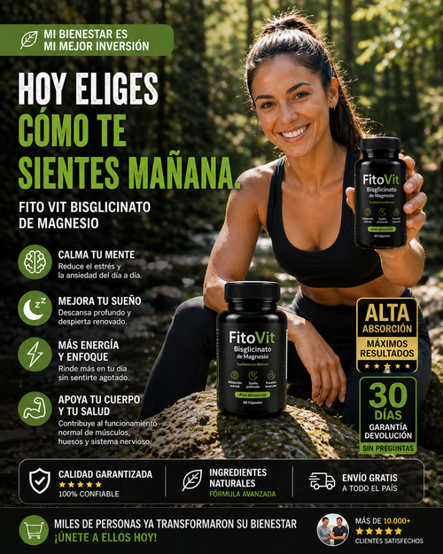 Bisglicinato de Magnesio FitoVit | 2 Frascos + Envío GRATIS 🔥