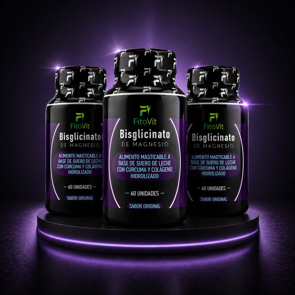 Bisglicinato de Magnesio FitoVit x180 | 3 Frascos + Envío GRATIS