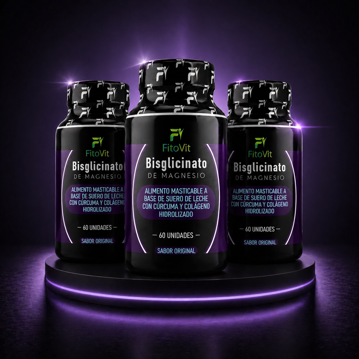 Bisglicinato de Magnesio FitoVit x180 | 3 Frascos + Envío GRATIS