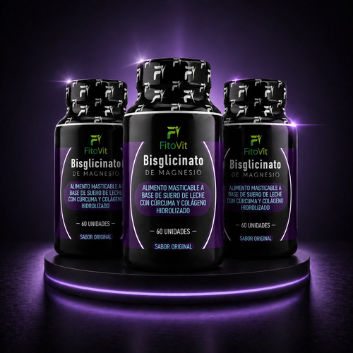 Bisglicinato de Magnesio FitoVit x180 | 3 Frascos + Envío GRATIS