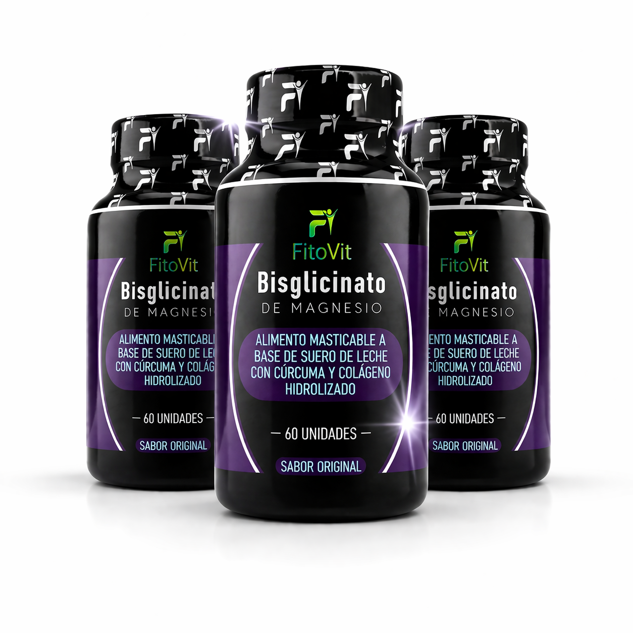 Bisglicinato de Magnesio FitoVit x180 | 3 Frascos + Envío GRATIS